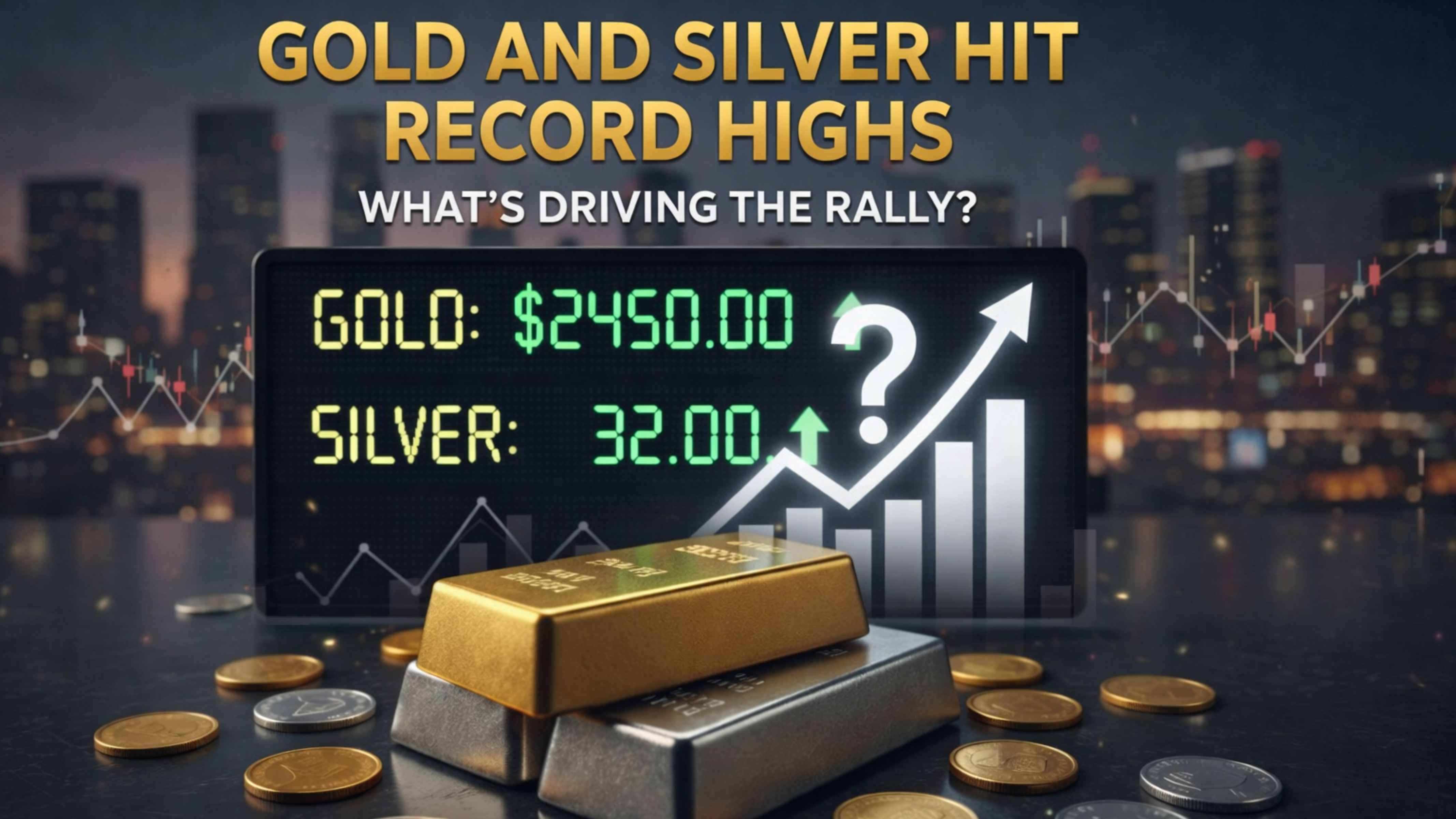 Gold and Silver Surge to Record Highs: Rally Drivers, Current Rates & Future Targets