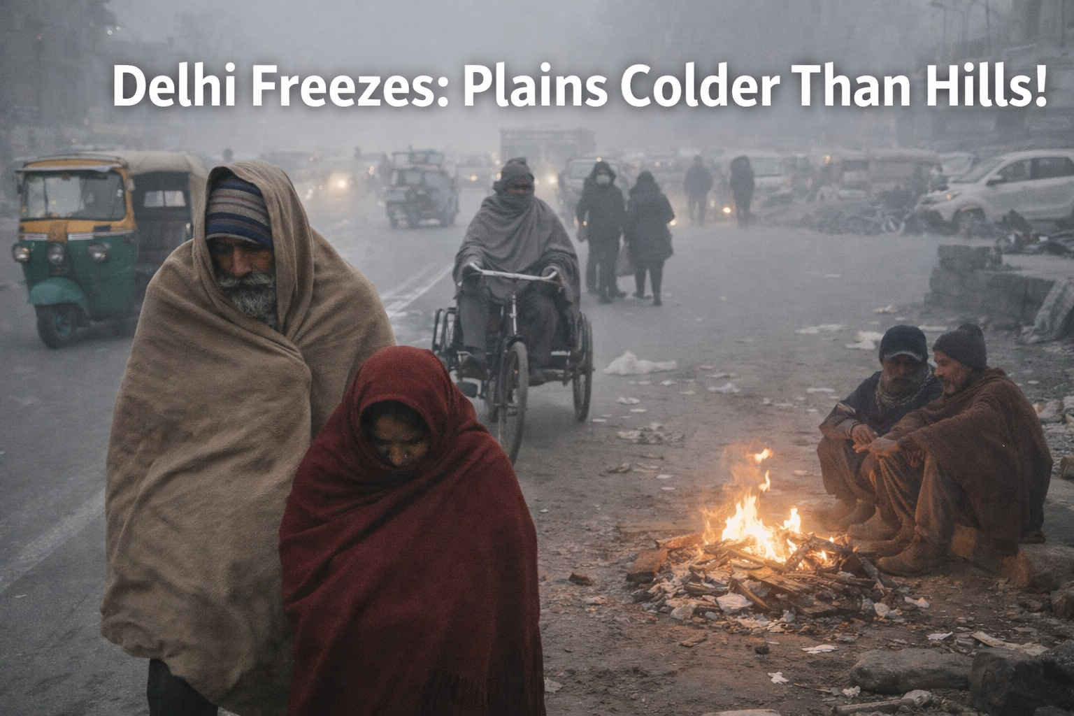 Delhi Freezes: Plains Colder Than Hills!