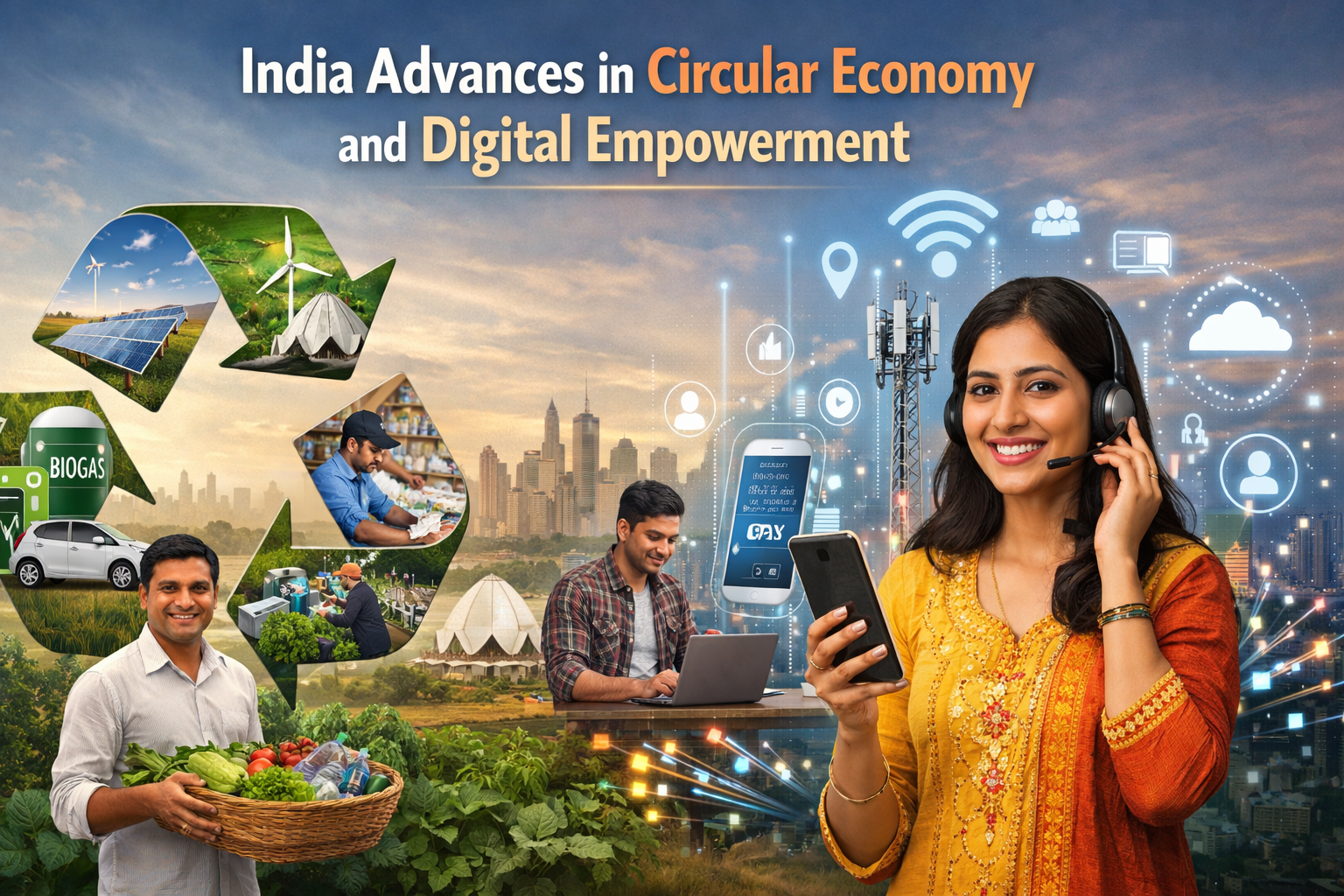 India Advances in Circular Economy and Digital Empowerment